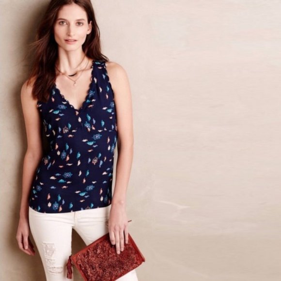 Anthropologie Tops - Turtle-Print Tank Top by Maeve for Anthropologie